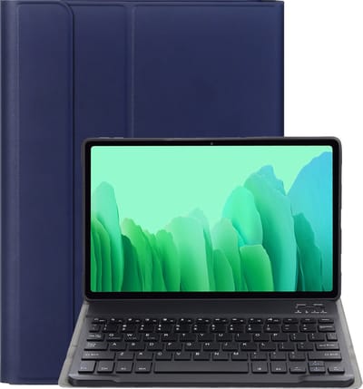 Hoes - Geschikt voor Samsung Galaxy Tab A7 (2020) - Keyboard Book Cover - Toetsenbord Case - Hoesje - Donkerblauw
