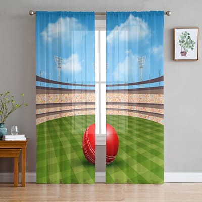 Stadionbal Moderne Tule Gordijnen Voor Woonkamer Slaapkamer Thuis Keuken Raam Transparante Gordijnen 135W x 114H(cm) gray