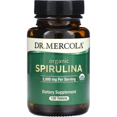 Dr. Mercola, Spiruline Bio, 2 000 mg, 120 comprimés (500 mg par comprimé)