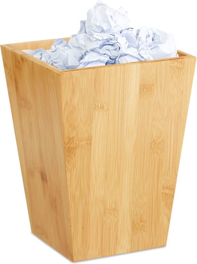 papierbak kantoor - bamboe - vierkant - 6 l - open - 27x20x20 cm