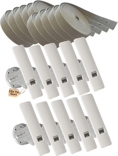 Rolluiken Riemwikkelaar - Inbouw Wikkelaar - Rolluiken Bediening - Verstelbare Gatafstand - 165-185 mm - Wit