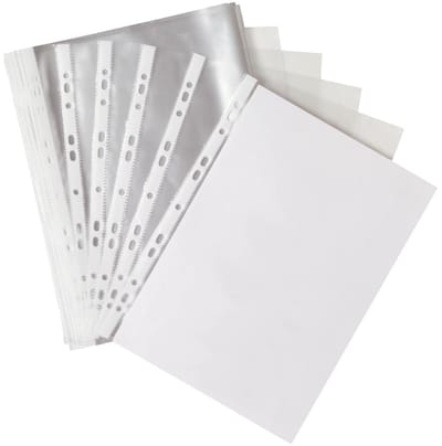 Q-CONNECT geperforeerde showtas 11-gaatsperforatie | glashelder | 50 micron | pak van 100 stuks