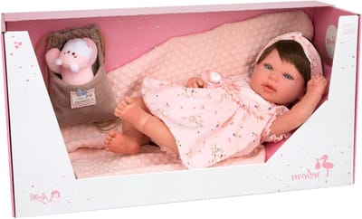 Reborn pop Esther - Babypop Realistische pop - Kinderspel - Handgemaakt met vanillegeur - 45 cm - Roze