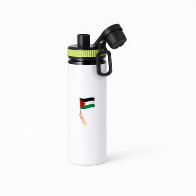 Hacebo® - Palestina vlag met hand waterfles met draaidop groen - mensen die liefde willen geven aan Palestina - degene die van Palestina houden - supporten - oorlog - verjaardagscadeautje - gift - geschenk - kado - water fles - 850ML