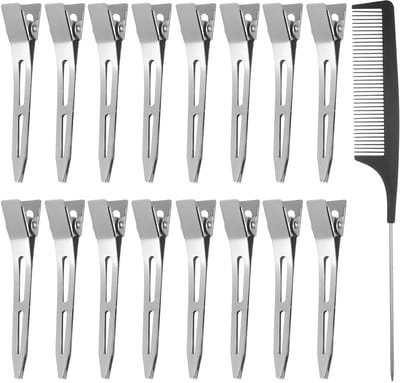 Dailygoods - 50 stuks Pin Curl Clipsset, Krokodil Sectioning Haar Clips voor Styling, 5,5 cm Duckbill Haar Sectioning Clips voor Vrouwen Mannen, HHair Accessoires, met 1 Zwarte Styling Kam