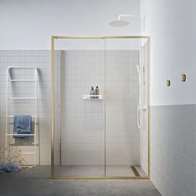 Sealskin - Douchedeur + Zijwand Contour 140 X 200cm - Goud Profiel - 6 Mm Helder Glas
