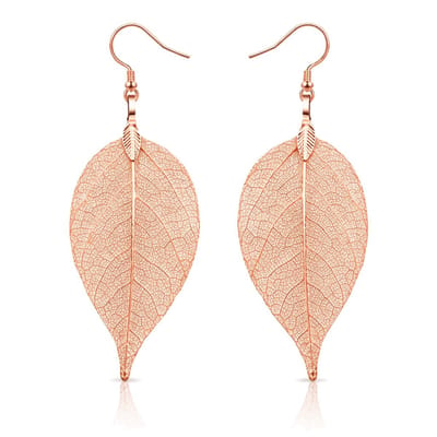 Dames oorhangers Blad oorbellen Leaf Rose