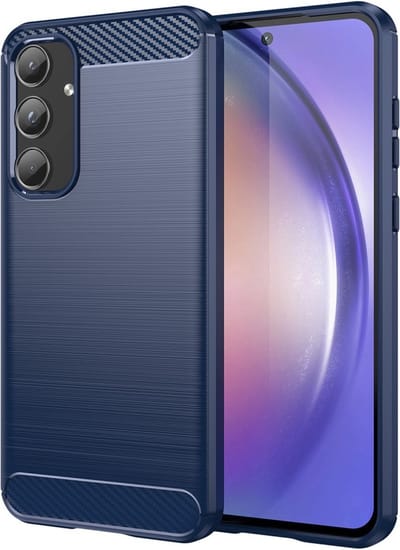Coverup Hoesje - Geschikt voor Samsung Galaxy A55 Hoesje - Coverup Armor Brushed TPU Back Cover - Blauw