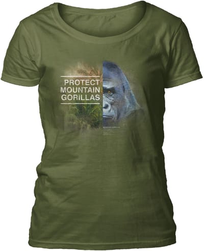 Ladies T-shirt Protect Gorilla Green M