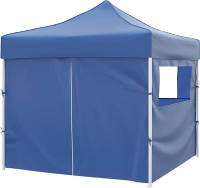 Opvouwbare Partytent - Pop-up Paviljoen - Feestelijke Bijeenkomsten - Robuust Stalen Frame - 291 x 291 x 315 cm - Blauw