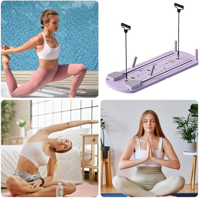 Pilates Reformer Board - Fitness Apparaat - Thuis Trainen - Automatische Rebound - 110x41x3cm - Paars