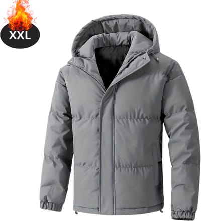 Livano Winterjas - Parka - Heren - Winter - Jas - Volwassen - Stijlvol - Grijs - XXL