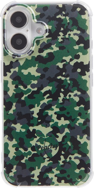 Peachy Camo Survivor TPU met versterkte hoeken hoesje geschikt voor iPhone 16 - Army Green