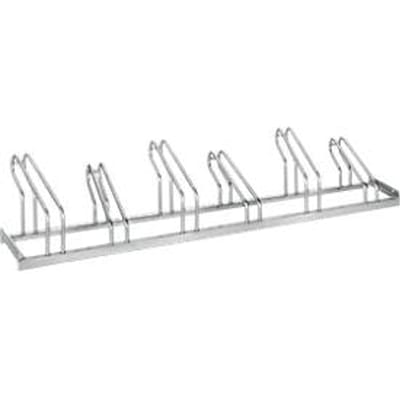 Fietsenrek, enkelzijdig, voor banden tot 55 mm breed, B 2100 x D 1850 x H 500 mm, thermisch verzinkt staal, 6 parkeerplaatsen, gemonteerd.