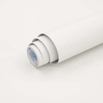 PromoHome Zelfklevende Meubelfolie - Mat Wit - 40x300 cm - Waterdicht