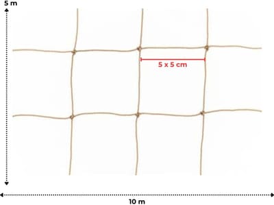 Beschermnet - Kat Veiligheidsnet - Balkon Afscherming - UV Bestendig Polyethyleen - 5 x 10 Meter - Zandkleurig