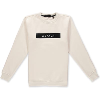 Aspact Iconic Crewneck 3.0 Sand Maat: XS | Sweaters Outlet | Unisex | Beige