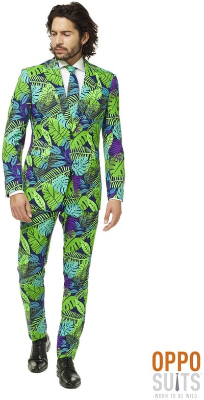 OppoSuits Juicy Jungle - Heren Pak - Carnavalskleding - Kostuum - Gekleurd - Feest - Maat 48