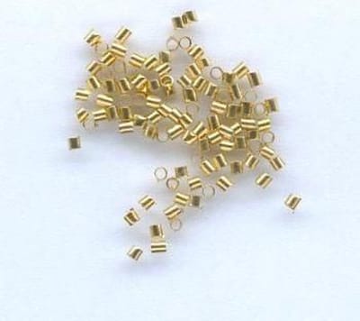 Knijpkralen Goud — Hobby & Crafting Fun (nr. 12024-0012) — 100 stuks, 2 x 1,5 mm