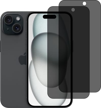 BixB Privacy Screenprotectors Geschikt voor iPhone 15 screenprotector - 2 Stuks - gehard glas tempered glass