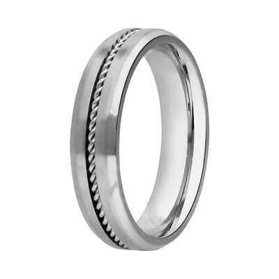 Lucardi Kinder Stalen ring kabel - Ring - Staal - Zilver - 14 / 44 mm