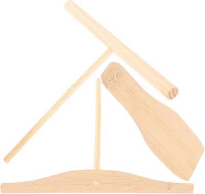 Pannenkoekenmaker Set - Crepe Spreader Spatel - Pannenkoeken Bakken - Ergonomisch Ontwerp - 15 x 5 x 0.5 cm - Lichtgeel