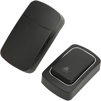 Draadloze deurbel, geen batterijen nodig, voorzien van twee zelfvoorzienende zenders en één ontvanger, IP68 waterdicht, mini-netvoeding.