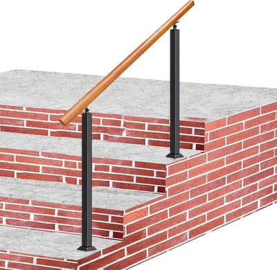 Trapleuning Buiten - Grijprailing Tuin - Veilig Traplopen - Verstelbare Hoek - 95 cm Hoog - Onbehandeld Hout
