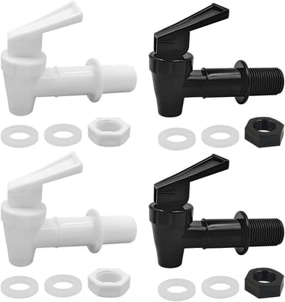 Set van 4 Herbruikbare Drinkdispensers met Tap voor Water, Bier, Sap en Koffie, Geschikt voor Glazen en Kegs, Universele Faucet voor Thuisgebruik
