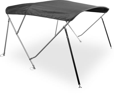 BREG Biminitop | RVS 3-boogs | Breedte 200 <> 213 cm - Hoogte 117 cm - Zwart doek