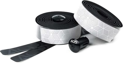 ACID Bar Tape RC 3.0 - Stuurlint - Polyurethaan met microvezels en nano-afwerking - Plakstrook - Aluminium stuurdoppen - 2000 x 30 x 3.0 mm - Zwart/Wit