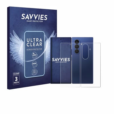 Savvies - Screenprotector voor Samsung Galaxy Z Fold 7 (Voor+Achter) - Folie Beschermfolie transparant 6 Stuks