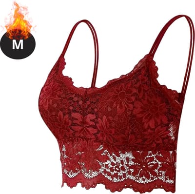 Bovista BH Zonder Beugel - Zonder Bandjes - Push-up Bh's - Comfort Beha - Comfortabel - Sterk - Rood - Maat M