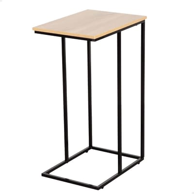 Bijzettafel in C-vorm van hout en staal, 40x30x66 cm, max. 6 kg