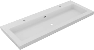 DutchLine - Atlanta Wastafel 120 - Mat Wit - 2 Kraangaten