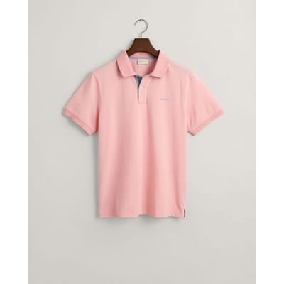 Gant - Heren Polo SS Regular Fit Contrast Pique Rugger Polo - Roze - Maat 4XL