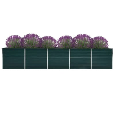 vidaXL - Plantenbak - verhoogd - 400x80x45 - cm - gegalvaniseerd - staal - groen