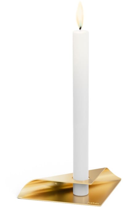 höfats SQUARE CANDLE Kandelaar 1pack goud Roestvrijstalen kandelaar voor staafkaarsen