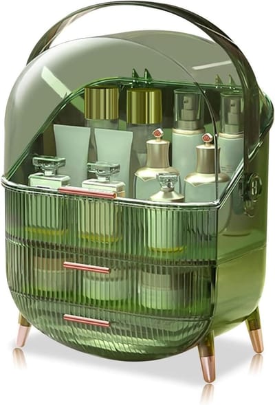 Grote Capaciteit Make-up Organizer met 3 Lagen en 2 Opberglades voor Badkamer en Slaapkamer, Perfecte Cosmetica Display Case