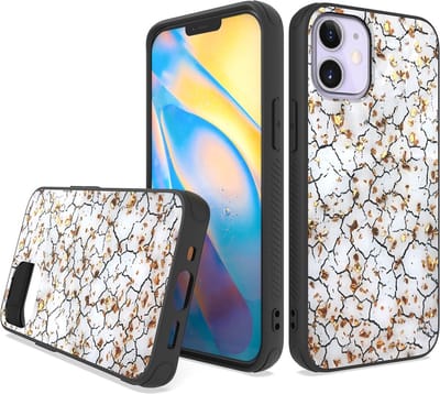 LuxeBass Siliconen hoesje met print geschikt voor Apple iPhone 12 - Marmer Broken White - telefoonhoes - gsm hoes - telefoonhoesje