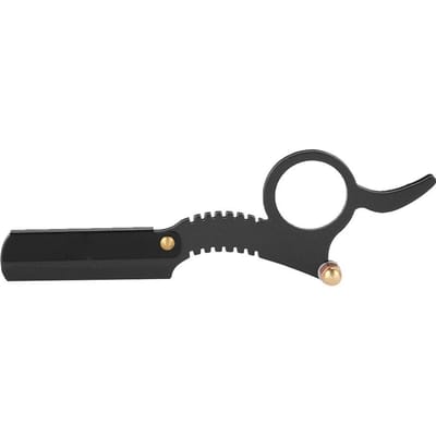 Rasoir coupe-choux de barbier vintage avec mécanisme de remplacement facile des lames Rasage de la barbe Noir noir