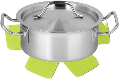 SnelShoppen - Pan Protectors Set van 16, Pot Beschermers in 4 Maten (17.8/24.1/27.9/32 cm), Groene Beschermpads voor Pannen en Potten, Ideaal voor Keu