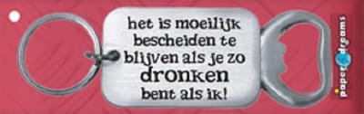 Paperdreams Sleutelhanger/opener bescheiden