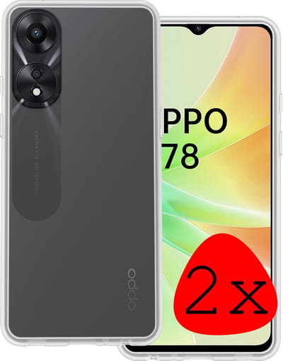 Hoesje 2 Stuks - Geschikt voor OPPO A78 5G - Sterk & Shockproof - Case Siliconen - Back Cover - Telefoon Hoes - Transparant