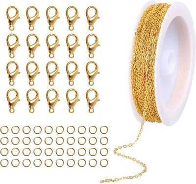 10 Meter Gouden Metalen Kettingrol voor Sieraden Maken Met Sluitingen