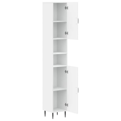 vidaXL - Badkamerkast - met - Open - Plank - HAARLEM - Wit - 30 - x - 31 - x - 190 - cm