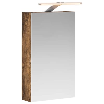 vidaXL - Badkamerspiegelkast - Rook - Eiken - 30 - x - 10,5 - x - 50 - cm - Bewerkt - hout