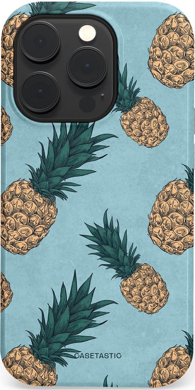Casetastic Hoesje Geschikt voor Apple iPhone 14 Pro Magsafe - Stijlvolle Beschermende Duo-layer Case - Tropische Ananas