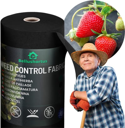 Onkruidvlies Tuinvlies Tegen Onkruid Zwart | Agrotextiel, Tuinvlies 1,6m 50g met UV-bescherming EU kwaliteit / 200m | Hoge UV-Stabilisatie | Niet-geweven Stof Zwart | Niet-geweven Stof Opritdrainagedoek | Onkruidfolie mulchvlies Zwart
