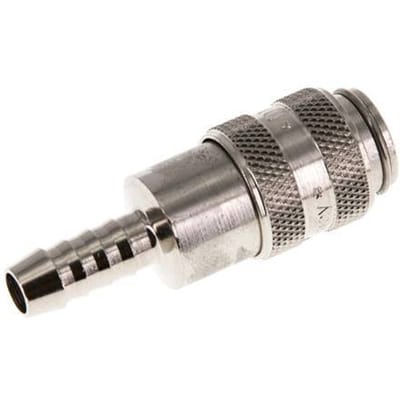 Vernikkeld Messing DN 5 Luchtkoppeling Snelkoppeling 6 mm Slangpilaar